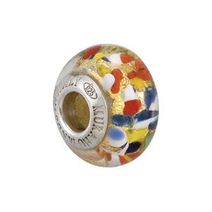 Kera&trade; Bella Viaggio Multi-Color Glass Bead with Aventurina & Gold Foil