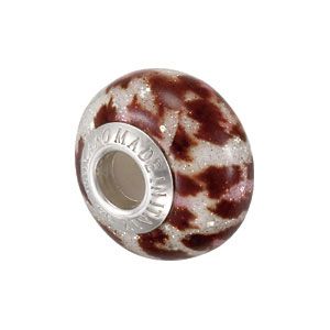 Kera&trade; Bella Viaggio Red & White Animal Stripe Glass Bead