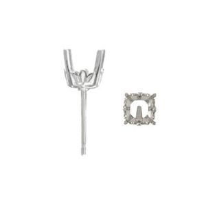 Antique Square Scroll Setting&reg; Earring with .030