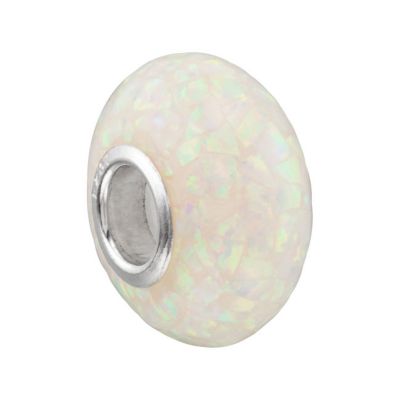 Kera&trade; White Created Mosaic Opal Bead