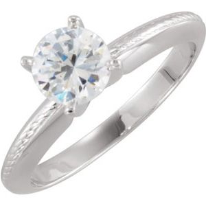 4-prong Round Solitaire with Engraved Shank