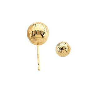 Diamond-Cut Ball Earring