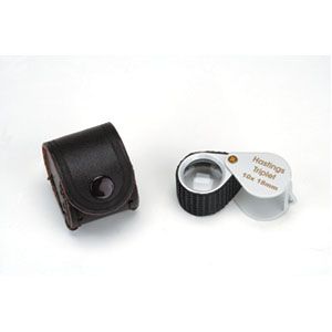White Pearl 18MM Oval Rubber Grip Triplet Loupe 10X