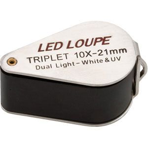 10x Illuminated Triplet Loupe with UV Light