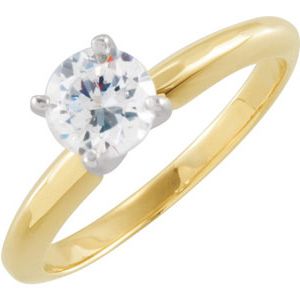 4-prong Round Solitaire with Engraved Shank
