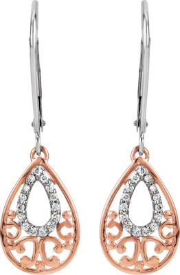 1/10 ct tw Diamond Lever Back Earrings
