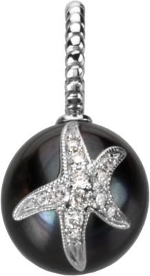 Tahitian Cultured Pearl Pendant with Diamond Starfish