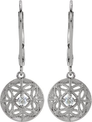 Diamond Lever Back Earrings