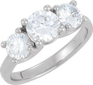 Three Stone Engagement Ring or Band Mounting 