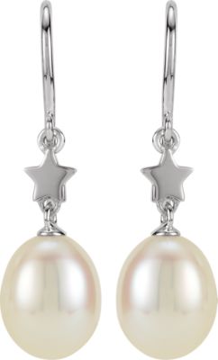 Pearl Star Dangle Earrings