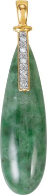Genuine Russian Jadeite & Diamond Pendant