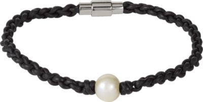 Braided Leather Bracelet with Stainless Steel Magnetic Clasp