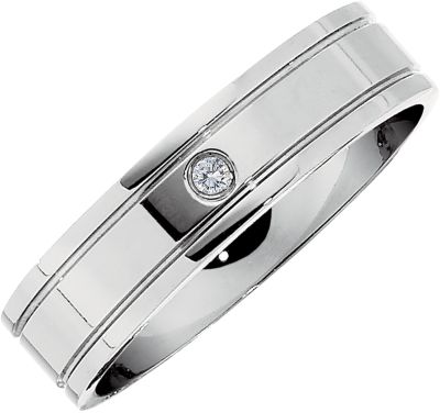 6.0mm Titanium .03 ct Diamond Band