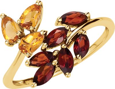 Genuine Citrine & Mozambique Garnet Ring