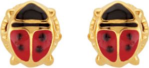 Youth Ladybug Earrings with Safety Backs & Gift Box
