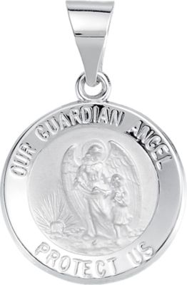 Hollow Round Guardian Angel Medal 