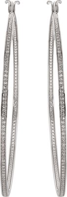 Cubic Zirconia Inside/Outside Hoop Earrings