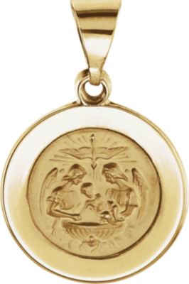 Hollow Round Baptismal Medal