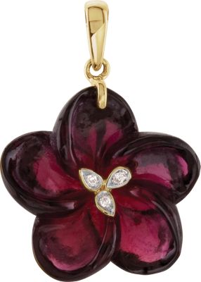 Genuine Brazilian Garnet & Diamond Pendant