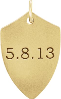 Engravable Shield Pendant