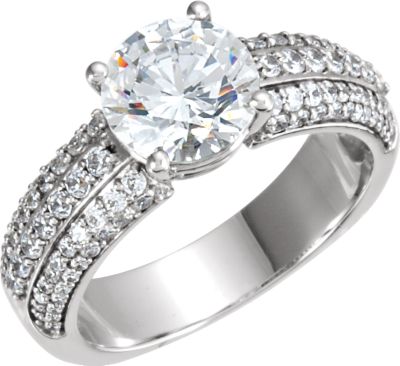 Semi-Mount Engagement Ring or Matching Band