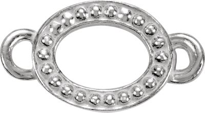 Granulated Design Oval Link with Rings