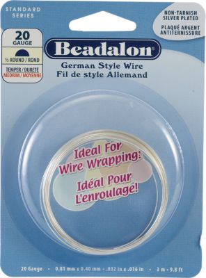 Beadalon&reg;  Half-Round NF Silver Plated 22 Gauge Wire