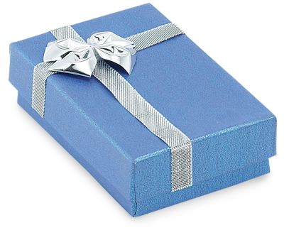 Blue/Silver Large Pendant or Earring Box Pack of 36