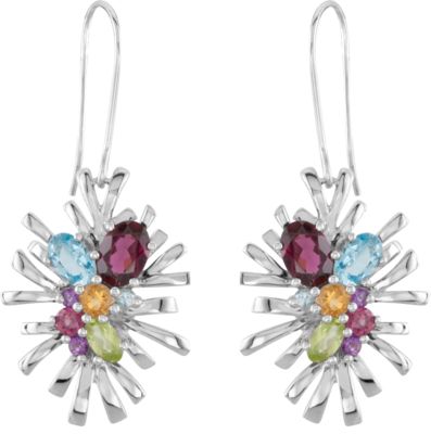 Genuine Multiple Gemstone Earrings