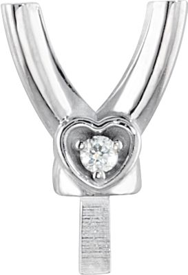 Round 4 Prong Peg Setting with Heart Accent