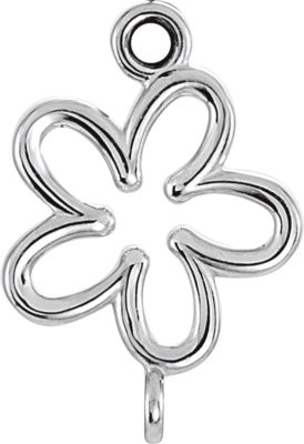 Floral Design Dangle Component with Jump Rings
