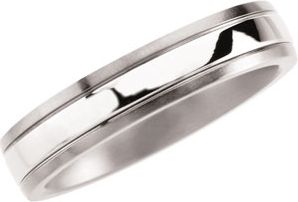 5mm Titanium & Platinum Comfort-Fit Band