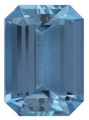 Emerald/Octagon Genuine Aquamarine (Black Box)