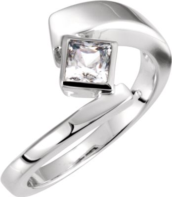 Princess Solitaire Bypass Ring Mounting