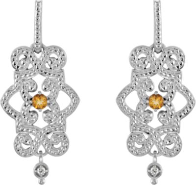 Granulated Design Dangle Earrings