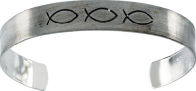 Antiqued Ichthus (Fish) Cuff Bracelet