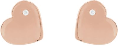 .015 ct tw Diamond Heart Earrings