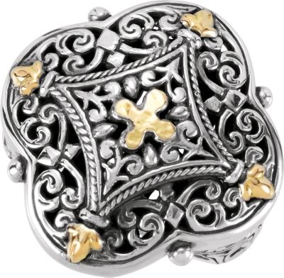 Sterling Silver Fashion Ring with 18KY Accents