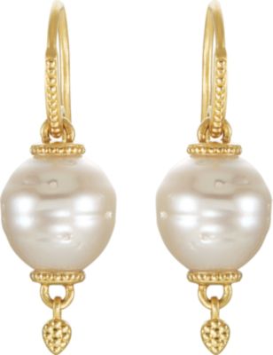 Granulated Design Pearl Earrings