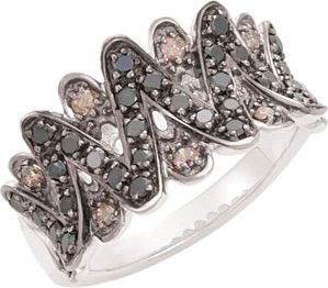 3/4 ct tw Black & Brown Diamond Ring