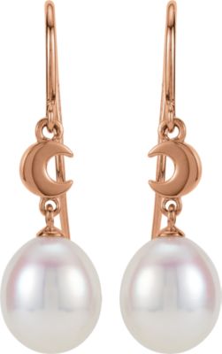 Pearl Moon Dangle Earrings