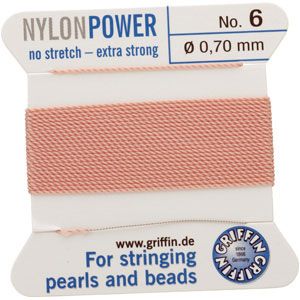 #6 Light Pink Nylon (Polyamid) Carded Bead Cord (.70mm)