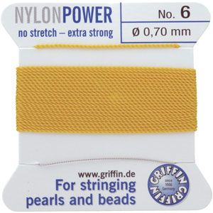 #6 Yellow Nylon (Polyamid) Carded Bead Cord (.70mm)