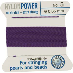 #5 Amethyst Nylon (Polyamid) Carded Bead Cord (.65mm)