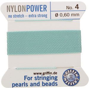 Turquoise Nylon (Polyamid) Carded Bead Cord #4 (.60mm)