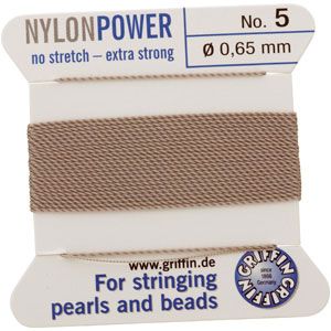 #5 Gray Nylon (Polyamid) Carded Bead Cord (.65mm)