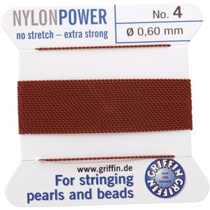 #4 Brown Nylon (Polyamid) Carded Bead Cord (.60mm)