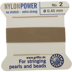 #2 Gray Nylon (Polyamid) Carded Bead Cord (.45mm)