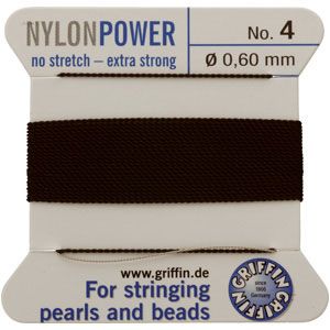 #4 Black Nylon (Polyamid) Carded Bead Cord (.60mm)