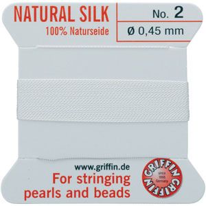 White Silk Bead Cord #2 (.45mm) 